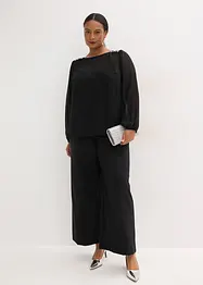 Chiffon blouse met strass, bonprix