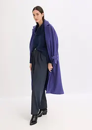 Oversized fluffy trui met een col, bonprix