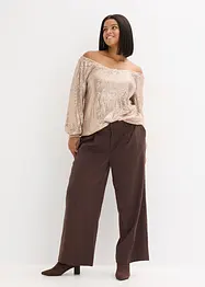 Oversized carmen-shirt met pailletten, bonprix