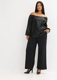 Oversized carmen-shirt met pailletten, bonprix