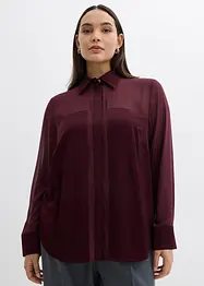 Overhemdblouse met inzetstuk van satijn, bonprix