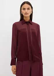 Overhemdblouse met inzetstuk van satijn, bonprix