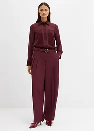 Overhemdblouse met inzetstuk van satijn, bonprix