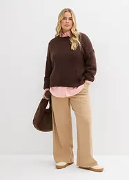 Broek met comfortband in een wollen look, bonprix