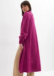 Lang gebreid vest in harige look, bonprix