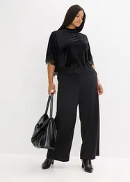 Shirt van fluweel met kant, bonprix