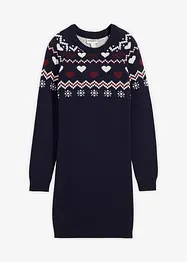 Gebreide meisjes jurk met Noors patroon, bonprix
