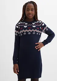 Gebreide meisjes jurk met Noors patroon, bonprix