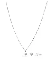 Ketting & oorringen van 925 sterling zilver (3-dlg. sieradenset), elli