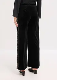 Marlene Dietrich broek van zacht fluweel met inzetstuk van kant, bonprix