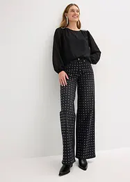 Casual straight jeans met strass, mid waist, bonprix