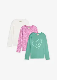 Longsleeve van biologisch katoen (set van 3), bonprix