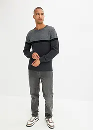onderhoudsvriendelijke trui met ronde hals in colourblocking-design, bonprix