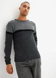 onderhoudsvriendelijke trui met ronde hals in colourblocking-design, bonprix