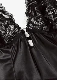 Stringbody in wetlook met afneembare jarretals, bonprix