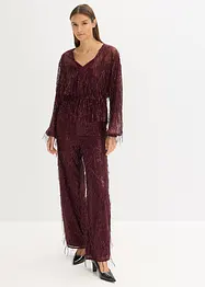 Paillettenblouse met franjes, bonprix