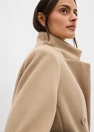 Lange jas in wollen look met dubbele knopen, bonprix