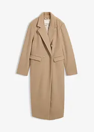 Lange jas in wollen look met dubbele knopen, bonprix