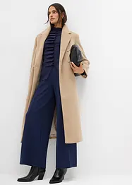 Lange jas in wollen look met dubbele knopen, bonprix