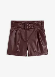 Imitatieleren short met riem, bonprix