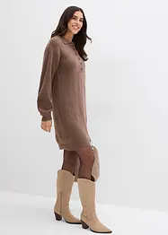 Korte gebreide jurk met knoopsluiting, bonprix