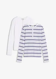 Geribde longsleeve in een biologische katoenmix, bonprix