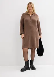 Korte gebreide jurk met knoopsluiting, bonprix