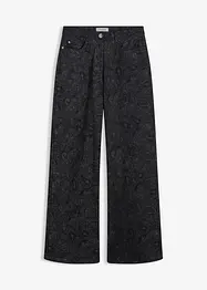 Wide leg broek van stretch katoen, bonprix