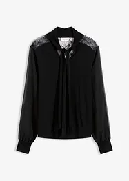 Shirt met strik en kant, bonprix