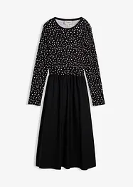 Jurk in een mix van materialen van puur katoen, bonprix