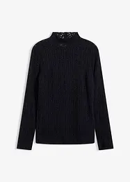 Colshirt met kant, bonprix