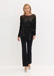 Longsleeve met pailletten franjes, bonprix