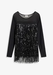 Longsleeve met pailletten franjes, bonprix