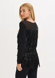 Longsleeve met pailletten franjes, bonprix