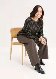 Fijn gebreide trui met glittereffect, bonprix