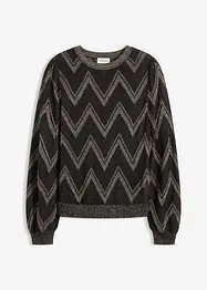 Fijn gebreide trui met glittereffect, bonprix