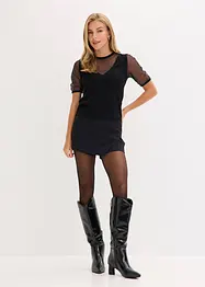 Fijn gebreide trui met mesh inzetstuk, bonprix