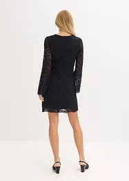 Kanten jurk met trompetmouwen, bonprix