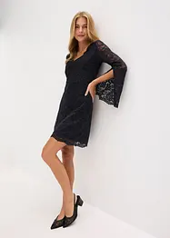 Kanten jurk met trompetmouwen, bonprix