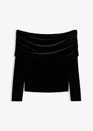 Carmen-shirt van zacht fluweel, bonprix