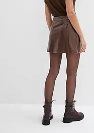 Korte rok van imitatieleer met plooien, bonprix