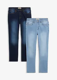 Regular fit stretch jeans, straight (set van 2), bonprix
