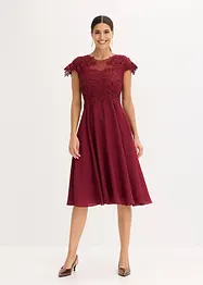 Midi jurk van delicate tule met kant, bonprix