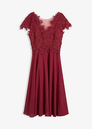 Midi jurk van delicate tule met kant, bonprix
