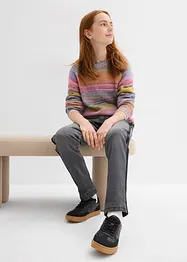 Meisjes thermojeans met jersey voering, mid waist, bonprix