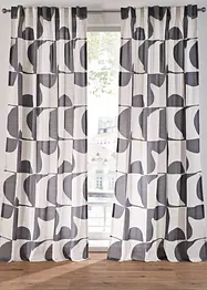 Transparant gordijn met grafisch motief van gerecycled polyester (1 stuk), bonprix