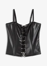 Bustier met vetersluiting in wetlook, bonprix