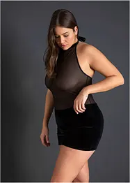 Halterjurk met fluweel, bonprix