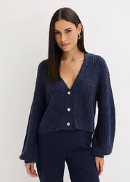 Oversized vest met glanzend garen en wol, bonprix