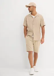 Overhemd met linnen en korte mouwen, loose fit, bonprix